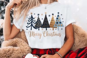Alternative view of Retro Christmas Png, Blue Christmas Tree