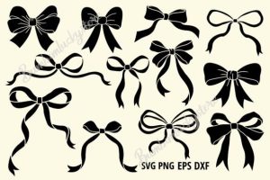 Alternative view of Ribbon Bow Svg Bundle, Bow Svg