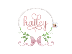 Ribbon Monogram Embroidery Design