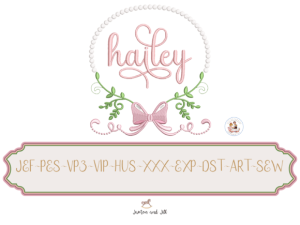 Alternative view of Ribbon Monogram Embroidery Design