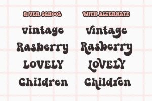 Alternative view of River School Font