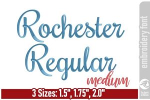 Rochester Embroidery Font - Medium