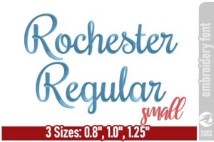 Rochester Embroidery Font - Small