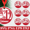 Round Christmas Monogram SVG Ornament