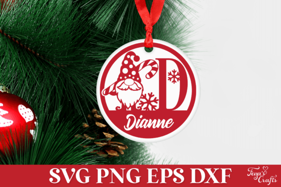 Round Christmas Monogram SVG Ornament - Image 9