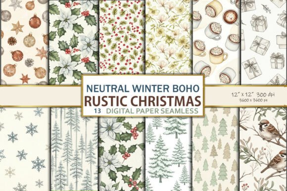 Rustic Neutral Winter Boho Christmas