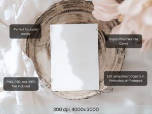 Alternative view of Rustic Wedding Invitation Mockup