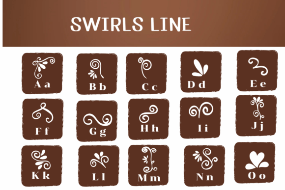 Swirls Line Font - Image 2