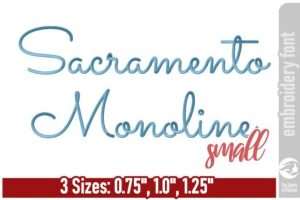 Sacramento Monoline Embroidery Font