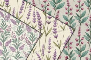 Alternative view of Sage & Lavender Florals Digital Paper