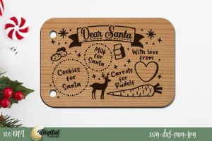 Santa Board SVG. Laser Cut