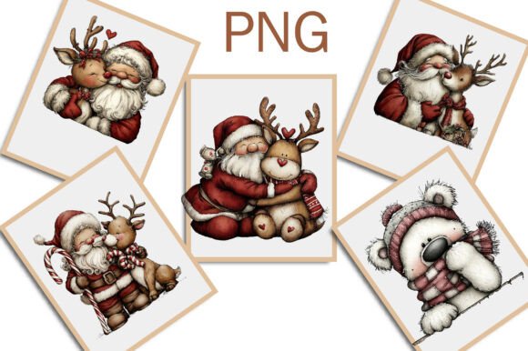 Santa Claus and Reindeer PNG - Image 5