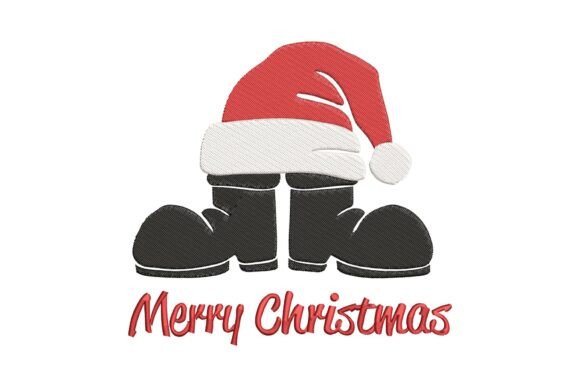 Santa Hat Boots Merry Christmas