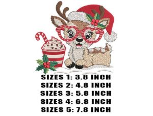 Alternative view of Santa Reindeer Embroidery Design