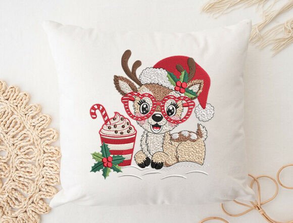 Santa Reindeer Embroidery Design - Image 4