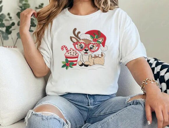 Santa Reindeer Embroidery Design - Image 7