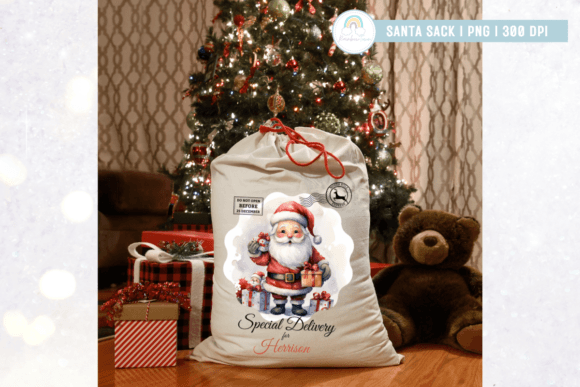 Santa Sack Sublimation Design PNG - Image 5