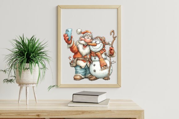 Santa and Snowman Selfie Clipart - Image 5