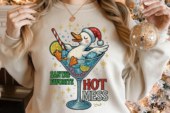 Santa's Hot Mess - Christmas Drink PNG - Image 4