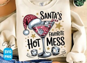 Alternative view of Santa's Hot Mess PNG, Glitter Christmas