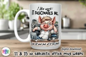 Alternative view of Sarcastic Office Life Coffee Mug Wrap