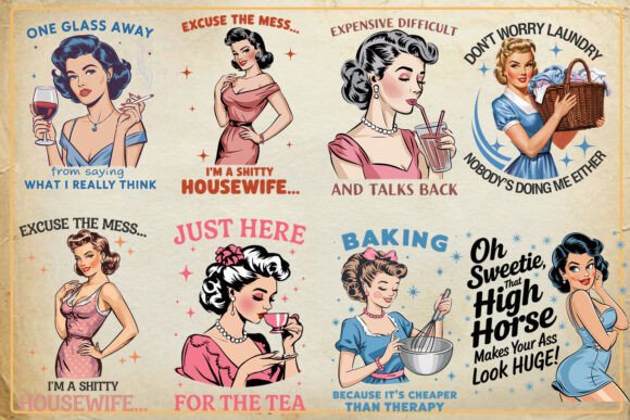 Sassy Funny Retro Housewife Sublimation - Image 3