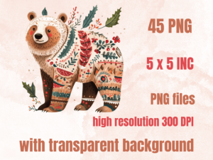 Alternative view of Scandinavian Christmas Animals Folk Art