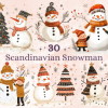 Scandinavian Christmas Snowman Folk Art