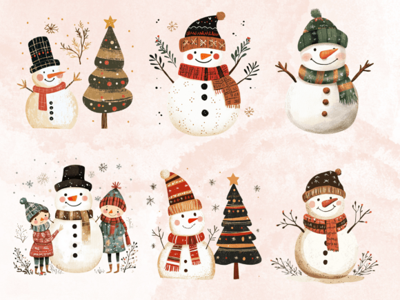 Scandinavian Christmas Snowman Folk Art - Image 6