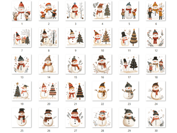 Scandinavian Christmas Snowman Folk Art - Image 8