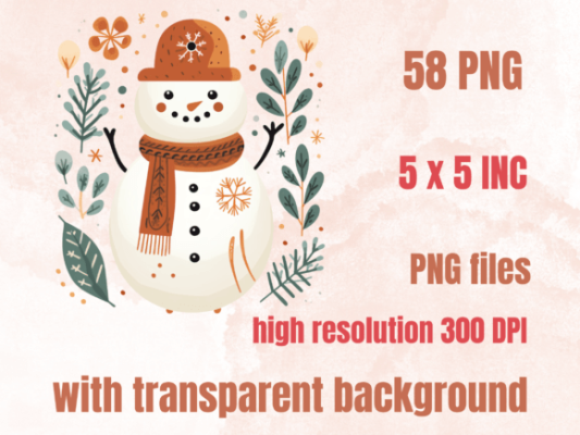 Alternative view of Scandinavian Folk Art Winter Clipart