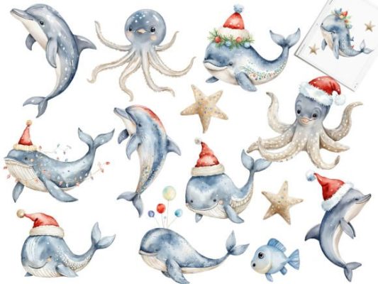 Alternative view of Sea Turtle Christmas, Arctic Animals Png