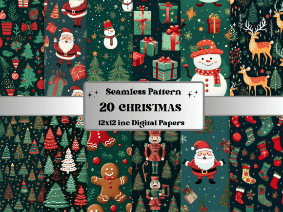 Seamless Christmas Pattern Digital Paper