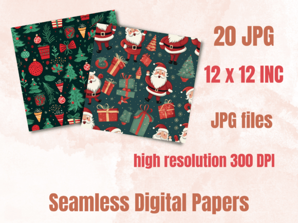 Seamless Christmas Pattern Digital Paper - Image 2