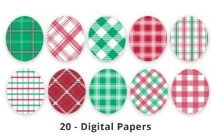 Alternative view of Seamless Red and Green Plaid Patterns