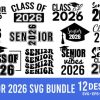 Senior 2026 SVG Bundle, Class of 2026