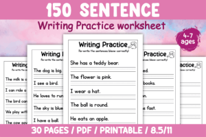 Sentence Writing Worksheet for 1st Grade
