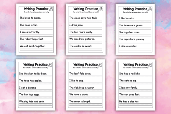 Sentence Writing Worksheet for 1st Grade - Image 3