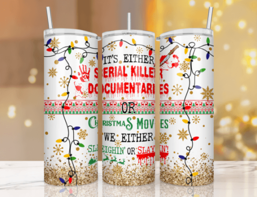 Serial Killer Christmas Tumbler Wrap PNG
