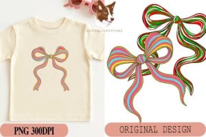 Alternative view of Set 4 Coquette Christmas Bow Brushstroke