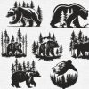 Set of 7 Bears Embroidery Designs