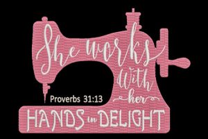 Sewing Machine with Quote from the Bible