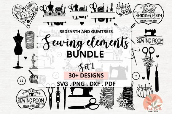 Sewing SVG Bundle, Sewing Monogram Frame