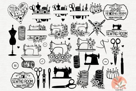 Sewing SVG Bundle, Sewing Monogram Frame - Image 2