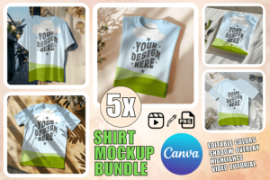 Shirt Mockup Bundle Shirt Canva Template