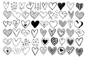 Simple Doodle Hearts Collection