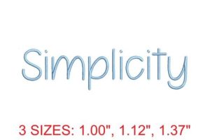 Simplicity Embroidery Font