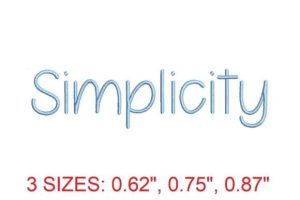 Simplicity Embroidery Font