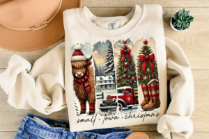 Small Town Christmas PNG, Cowgirl Png