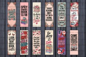 Alternative view of Smut Book Reader Printable Bookmark